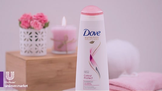  شامپو داو موهای رنگ شده Dove colour protect shampoo unilever market