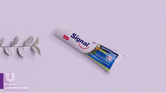 Signal Cavity Fighter Herbal Extract Toothpaste Unilever market خمیر دندان سیگنال ضد پوسیدگی گیاهی