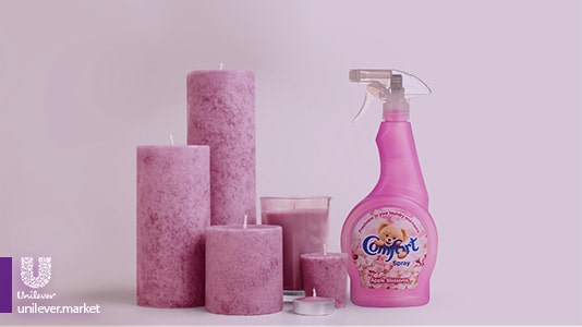 Comfort َApple Blossoms Air Freshener Spray Unilever Market خوشبو کننده کامفورت صورتی