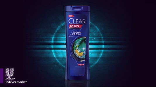 clear shower fresh shampoo banner شامپو ضد شوره آقایان کلیر طراوت بخش روزانه یونیلیور مارکت 