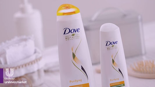  شامپو داو نارنجی برای موهای چرب Dove Purifying Shampoo Unilever.market