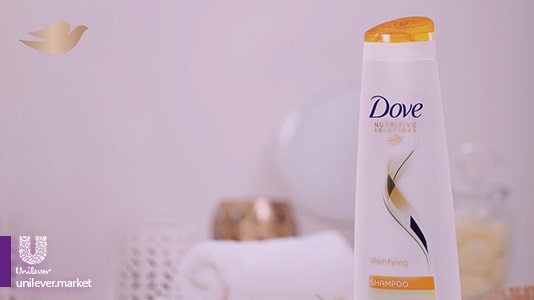  شامپو داو موهای چرب Dove Purifying Shampoo unilever.market